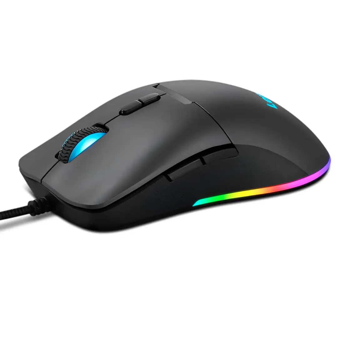 MOUSE GAMER LENOVO M210 RGB, NEGRO, ILUMINACIÓN 3-ZONE RGB HASTA 8000 DPI 3