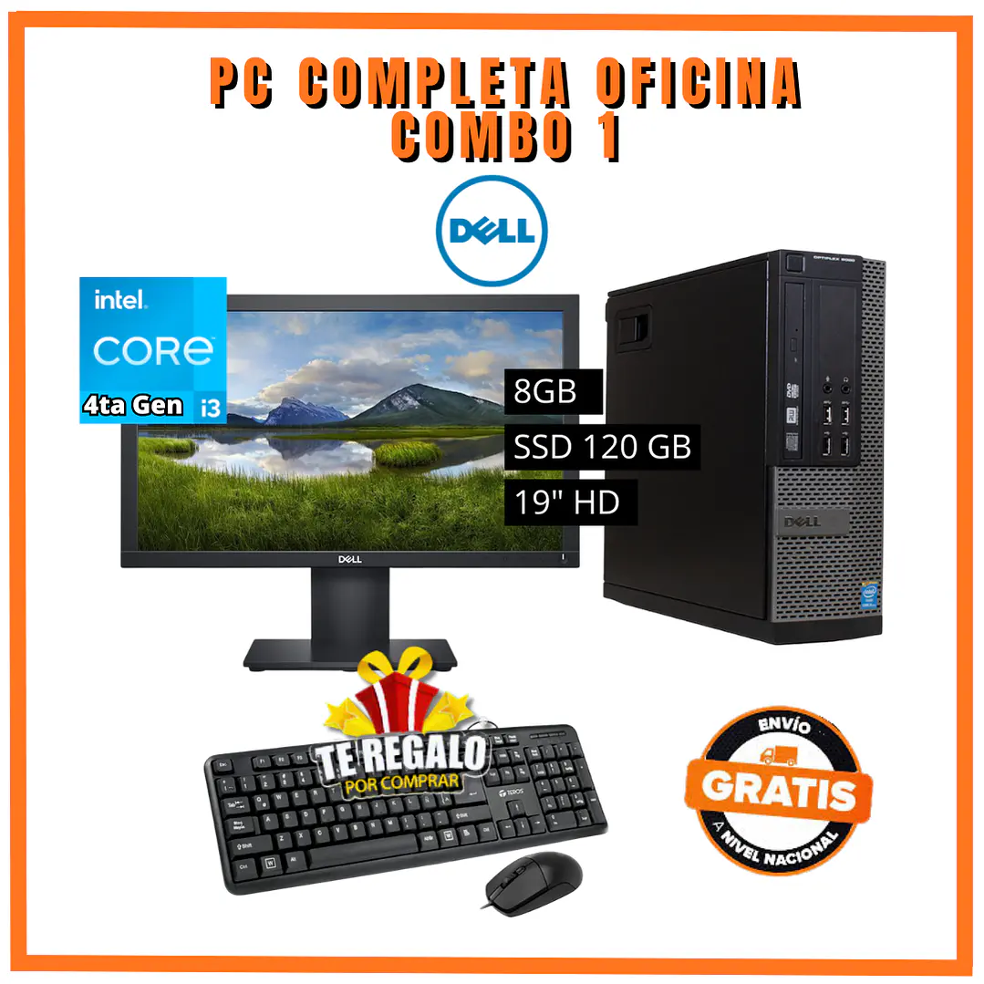 PC COMPLETA OFICINA (INTEL CORE I3 4Th / 8GB / SSD 120GB)  1