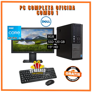 PC COMPLETA OFICINA (INTEL CORE I3 4Th / 8GB / SSD 120GB) 