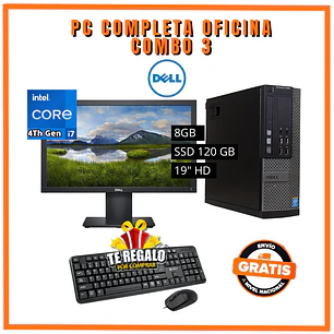 PC COMPLETA OFICINA (INTEL CORE I7 4Th / 8GB / SSD 120GB)