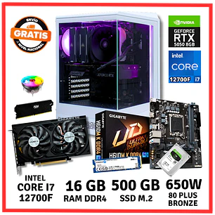 PC GAMER INTEL CORE I7 12700F/ 16GB DDR4/ 500GB/ RTX-5050