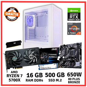 PC GAMER AMD RYZEN 7-5700X/ 16GB DDR4/ 500GB/ RTX-5060TI