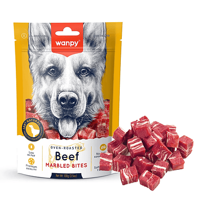 Wanpy Marbled Beef Bites  100g - Snack Perros