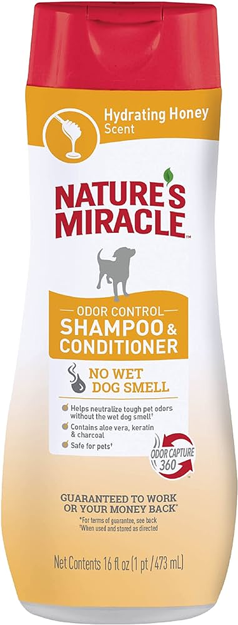 Natures Miracle Shampoo Acondicionador Control de Olor Miel 473 ml - Perros