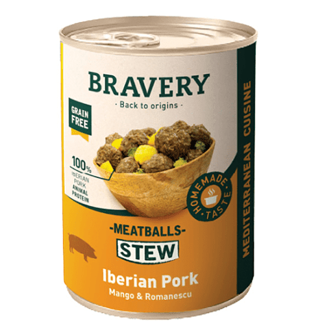 Bravery Meatballs Stew Iberian Pork Comida Perro Húmeda 415 g 🐕 🇪🇸