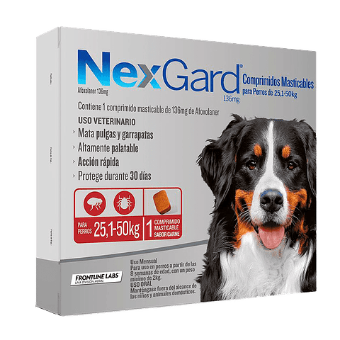 Nexgard 136mg (25,1 kg - 50 kg)  1 Comprimido