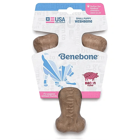 Benebone Wishbone Puppy Bacon Small | El Mejor Mordedor para Cachorros