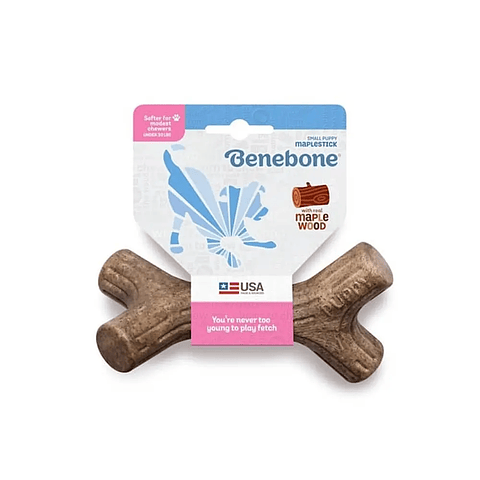 Benebone Wood Puppy Maplestick Small - Juguete Masticable para Cachorros de Madera de Arce