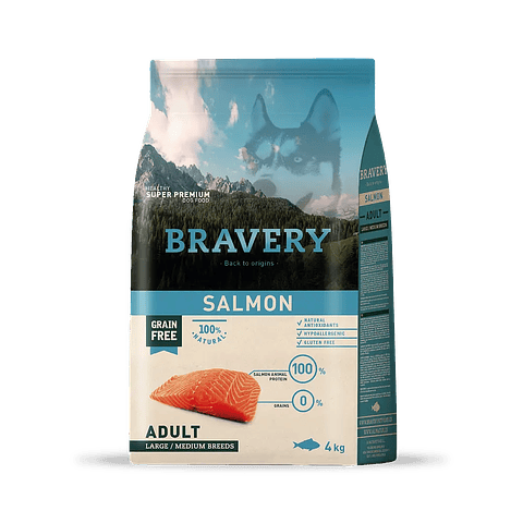 Bravery Salmon Adult Large Medium Breed 4 kg 🐕 🇪🇸