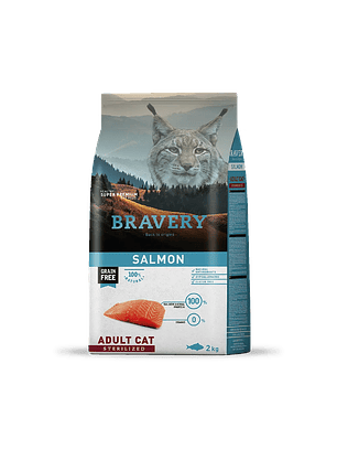 Bravery Salmon Adult Cat Sterilized 2 kg - Alimento Premium Gatos Esterilizados 