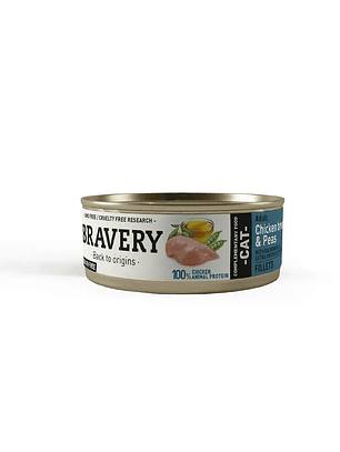 Bravery Chicken And Peas Adult Cat Wet Food 70g - Alimento Húmedo Gatos Adultos Pollo y Guisantes