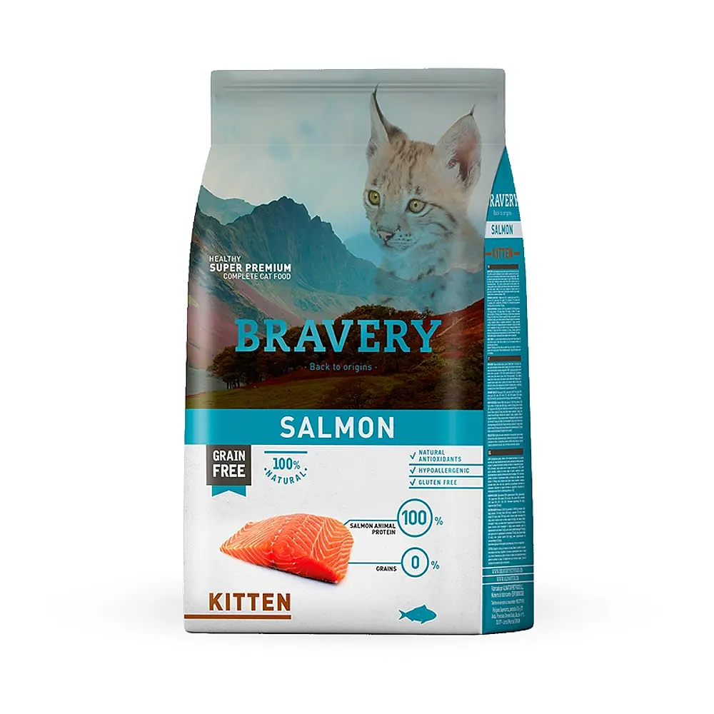 Bravery Salmon Kitten 2 kg - Alimento Para Gatos Cachorros