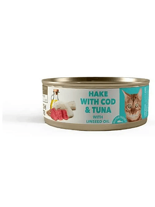 Amity Hake Cod and Tuna Sterilized Cat 80g - Lata Gatos Merluza Bacalao y Atún