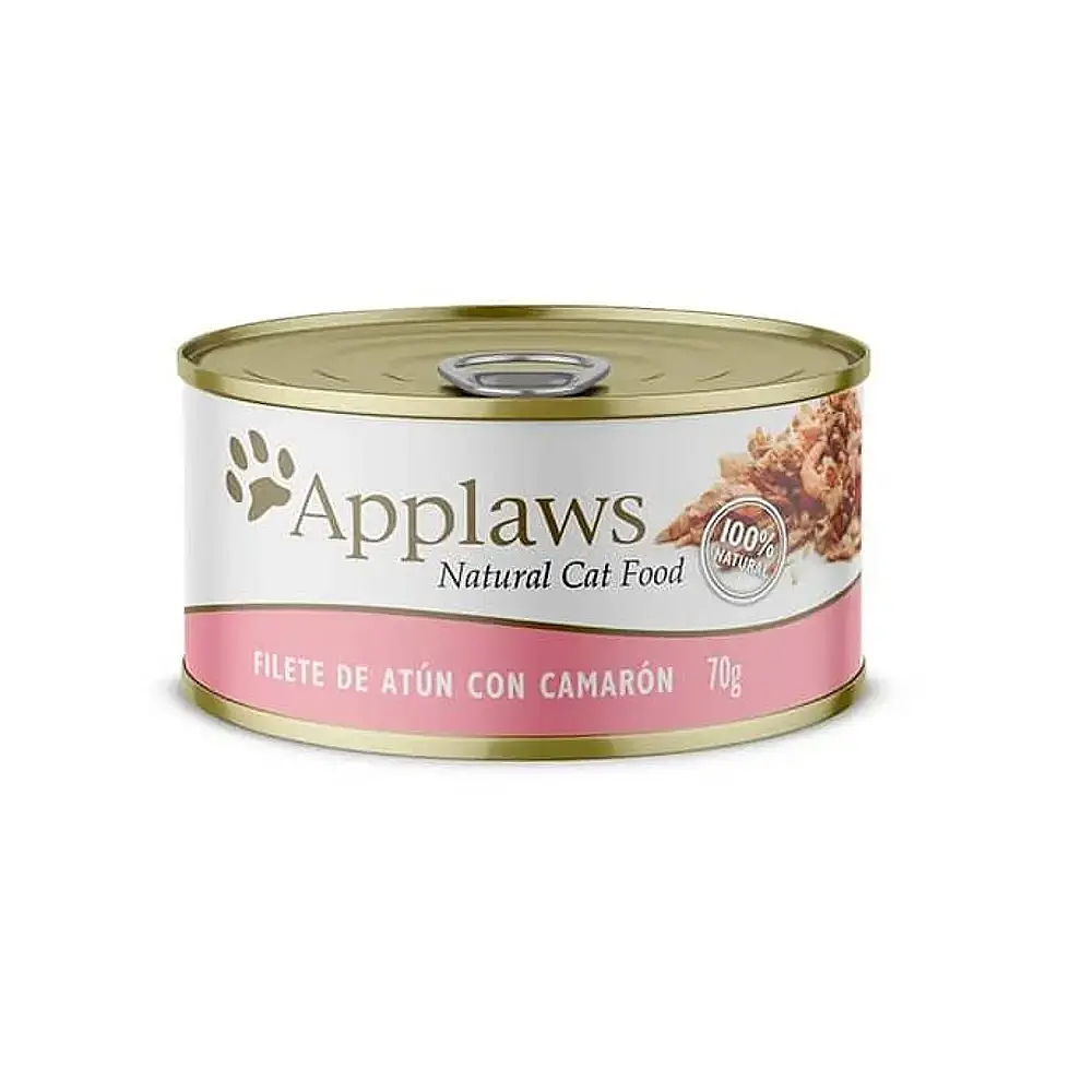 Applaws Filete de Atún Camarón con Caldo 70 g - Comida Para Gatos Húmeda