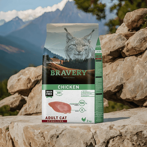 Bravery Chicken Adult Cat Sterilized 2 kg - Alimento Para Gatos Esterilizados Pollo