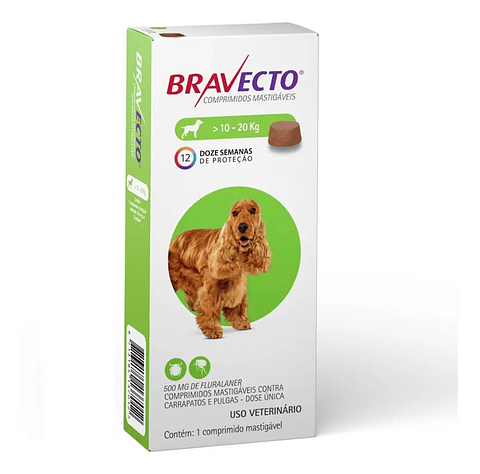 Bravecto 500 mg 10 - 20 kilos Antipulgas y Garrapatas Perros 