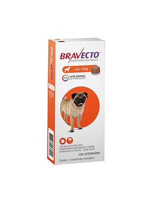 Bravecto 250 mg 4.5 - 10 kilos AntiPulgas Garrapatas Perros