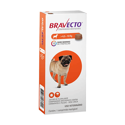 Bravecto 250 mg 4.5 - 10 kilos AntiPulgas Garrapatas Perros