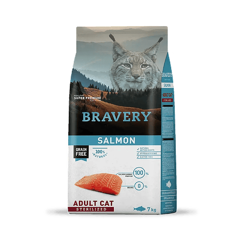 Bravery Salmon Adult Cat Sterilized 7 kg - Gato Adulto Esterilizado Salmón