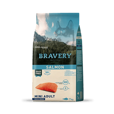 Bravery Salmon Mini Adult Small Breeds 7 kg -  Salmon Mini Adultos Razas Pequeñas