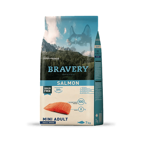 Bravery Salmon Mini Adult Small Breeds 7 kg -  Salmon Mini Adultos Razas Pequeñas