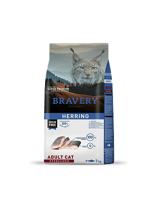 Bravery Herring Adult Cat Sterilized 7 kg - Gato Adulto Esterilizado Arenque