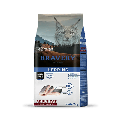 Bravery Herring Adult Cat Sterilized 7 kg - Gato Adulto Esterilizado Arenque