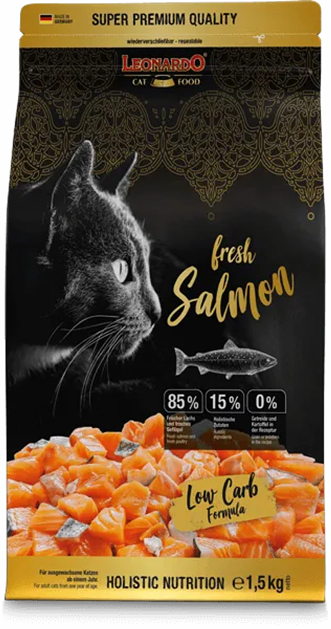 Leonardo Fresh Salmon 1,5 Kg -  El Mejor Alimento Para Gatos de Salmón Fresco