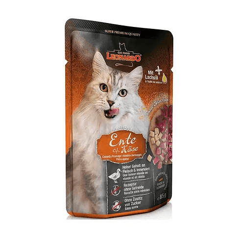 Leonardo Pato y Queso 85 g - Alimento Húmedo Completo Gatos