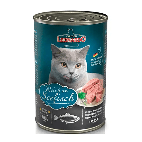 Leonardo Quality  Selection Pescado 400g - Alimento Húmedo Gatos de Pescados Lata