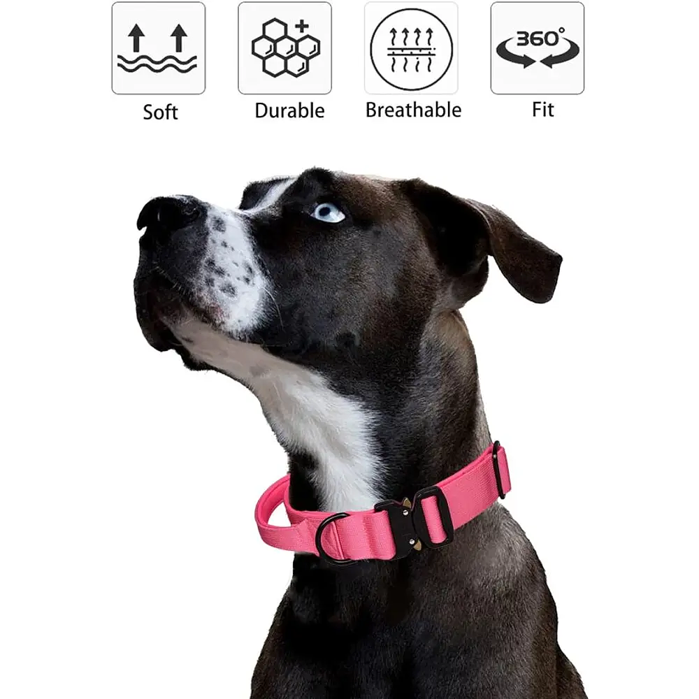 Collar Táctico Liviano - Rosado Talla L - Collares Para Perros Modernos 2024