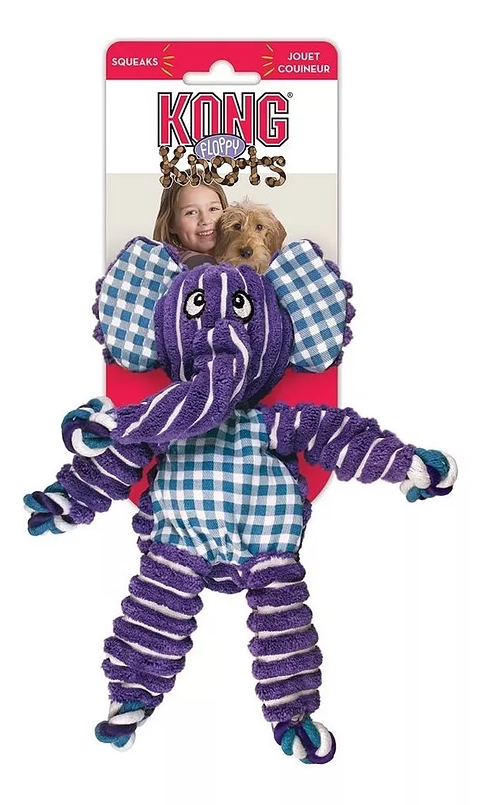 Kong Floppy Knots Elephant Talla M/L - Peluche Para Perros Modelo Elefante  