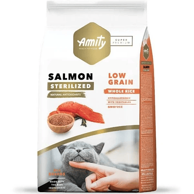 Amity Super Premium Low Grain Salmon Adult Cat Sterilized 7 kg - Alimento Para Gatos Adultos Esterilizados