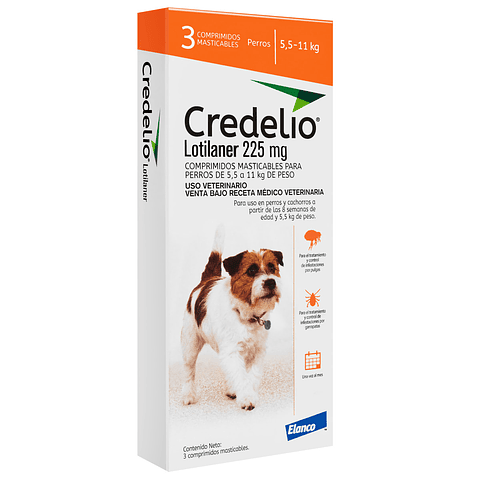 Credelio 225 mg para Perros de 5.5 a 11 kg: Protección Efectiva contra Pulgas y Garrapatas