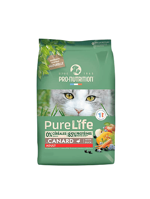 Pure Life Cat Adult With Duck 2 kg 🐱🇫🇷 - Alimento Gatos Adultos Pato 