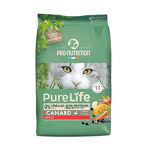 Pure Life Cat Adult With Duck 2 kg 🐱🇫🇷 - Alimento Gatos Adultos Pato 