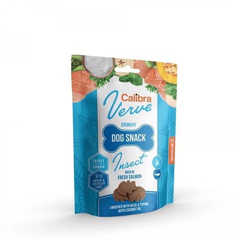 Calibra Dog Snack Verve Crunchy Insect & Salmón - Snack Natural para Perros