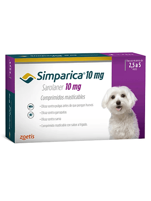 Simparica 10 mg 2.5-5 kg | Protección Contra Pulgas y Garrapatas 