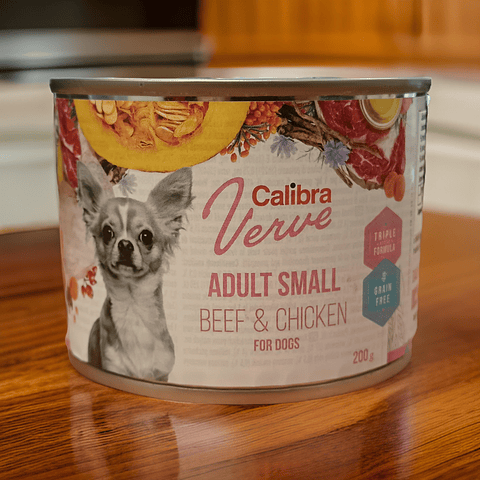 Calibra Dog Verve Lata Beef & Chicken 200g | Comida Húmeda para Perros adultos de razas pequeñas