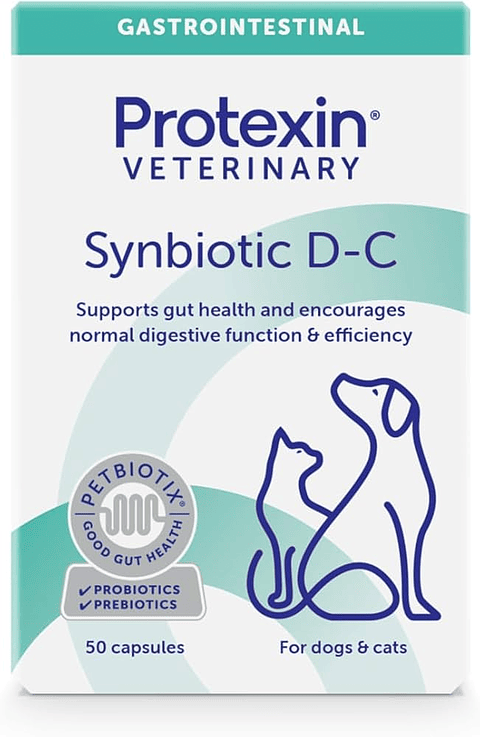 Protexin VET Synbiotic D-C | Soporte Digestivo para Perros y Gatos 50 capsulas