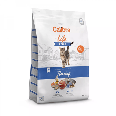Calibra Cat Life Adult Herring 1.5 kg: Nutrición Premium para tu Gato