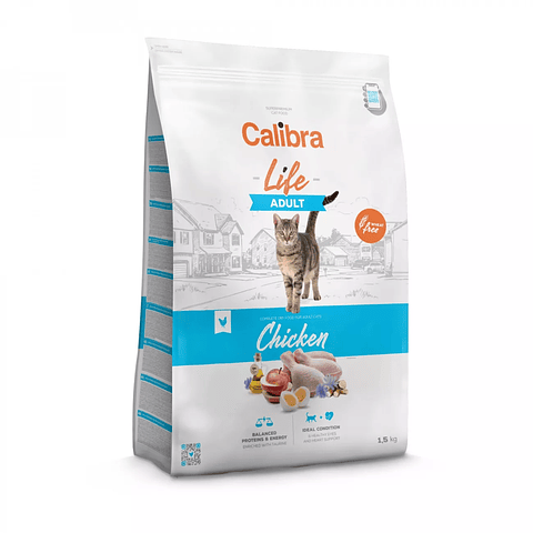 Calibra Cat Life Adult Chicken 1.5 kg: Nutrición Premium para tu Gato