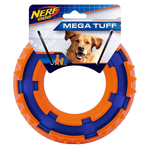 Nerf Two-Tone Spike Ring Blue Orange 6" | Juguete Anillo Perros