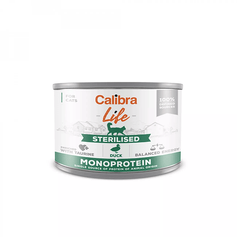 Calibra Cat Life Lata Adult Sterilised Pato 200g | Alimento en Lata Para Gatos