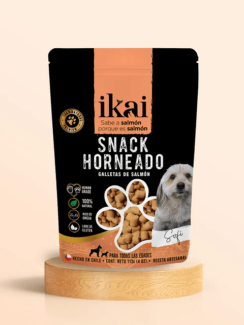 Ikai Snack Horneado de Salmón 113g | Premio para Perros