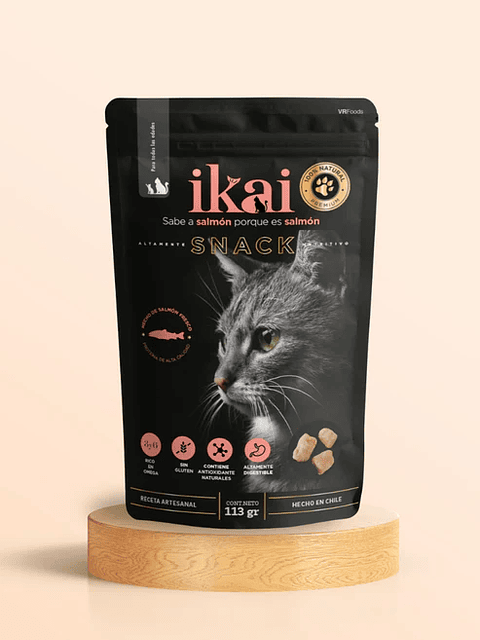 Ikai Snack Horneado de Salmón 113g | Premio para Gatos