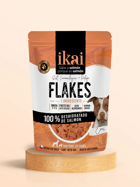 Ikai Flakes de Salmón 40g | Snack Para Perros