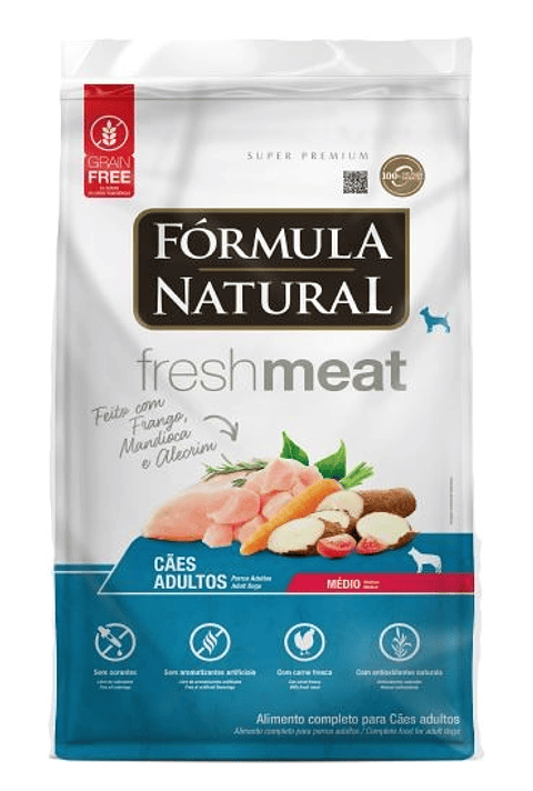 Fórmula Natural Para Perros Adultos Razas Medianas 12 kg | Fresh Meat
