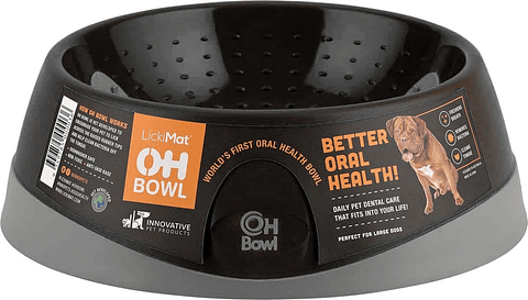 LickiMat Oh Bowl Black for Dog  | Plato de Alimentación Lenta Perros 