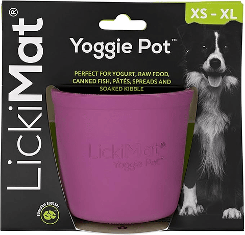 LickiMat Yoggie Pot Purple: Comedero Lento Interactivo Yogurt Perro